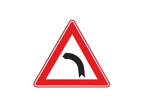 Sola Tehlikeli Viraj Levhası Normal Performans