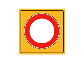 Taşıt Trafiğine Kapalı Yol Levhası 90x90 cm Normal Performans