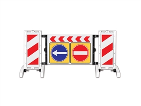 Katlanır Uyarı Levhalı Bariyer 2360x1100 mm