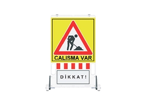 Katlanır Uyarı Levhalı Bariyer 1500x900 mm