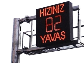 (1.6m Hız Uyarı) 1.6 m x 1.6 m LED'li Radar (Hız Uyarı Sistemi)
